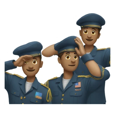three guys saluting each other sticker