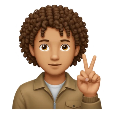 Ragazzo mulatto col coi ricci che fa il terzo dito sticker