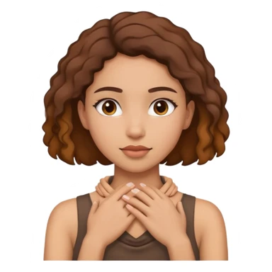 Mixed girl with hands around neck sticker