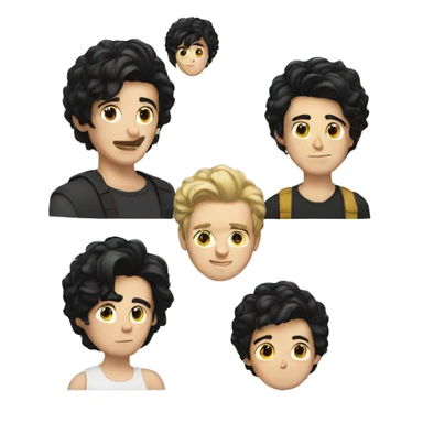 young white men with black hair, a photographist sticker