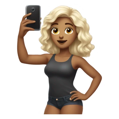 Ruso hairy girl photographing on phone sticker