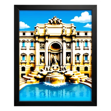 trevi fountain view from up above
no square style no frame png style  sticker