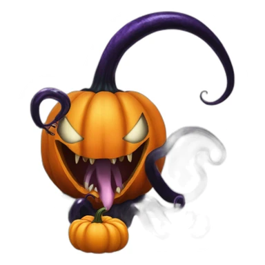 symbiote venom pumpkin with long tongue and goo tentacles sticker