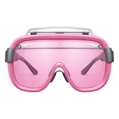 pink laboratory safety glasses, wraparound design with pink-tinted lenses, scientific eyewear sticker