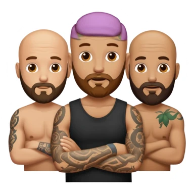   tattooed baldies with  bearded balcy body sticker