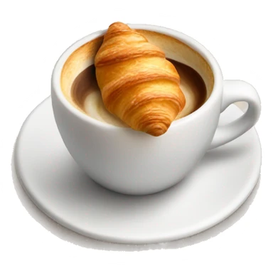 Cup of cappuccino with croissant sticker