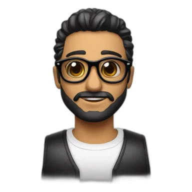 Chico calvo pendientes gafas negras sticker