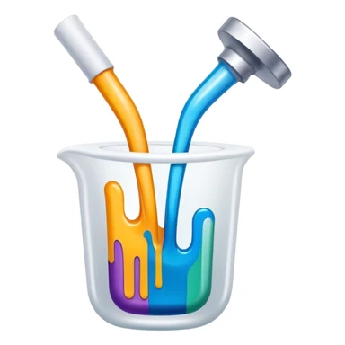 Epoxy resin art icon, tubes of epoxy resin, visible mixing tools, colorful resin pouring onto a surface, creating intricate patterns or designs, such as abstract art or coasters, minimalistic style, clean lines, transparent background. sticker