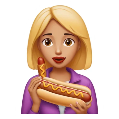 women eating hotdog no bun sticker