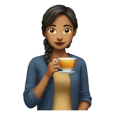 Spanish Girl sipping tea sticker
