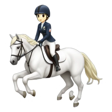 white-hourse-with-olympics-jumping-compelition-rider—japanese-girl sticker