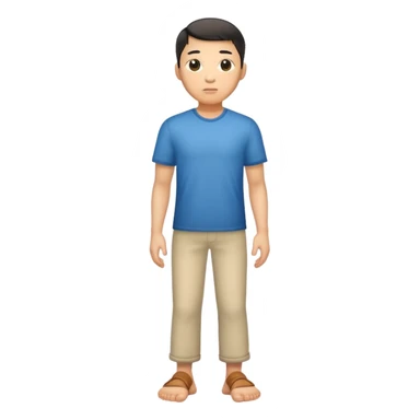 china men photorealistic standing on feet sticker