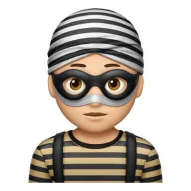 A theif robber emoji,Stripped shirt.eye mask. sticker