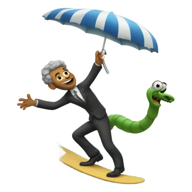 Worm surfing with a Jewish man sticker