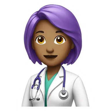 doctor woman purple hair  sticker