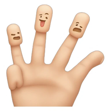 Kleine Finger und Zeigefinger und Mittelfinger hoch sticker