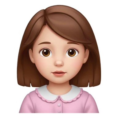create a baby girl emoji from the 60. with brown hair sticker