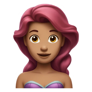 Ariel-the little mermaid-purple top-brown hair sticker