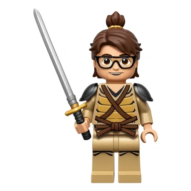 lego Samurai with glasses, Warrior in samurai armor, with katana sticker