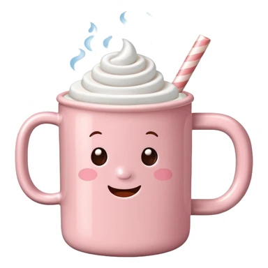 Light Pink mug of hot chocolate with marshmallows sticker