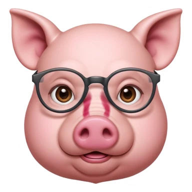 Pig wearing specs sticker