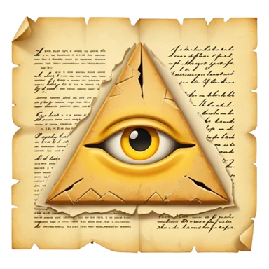 illuminati Paper contract with bite marks tearing through the signature field. sticker