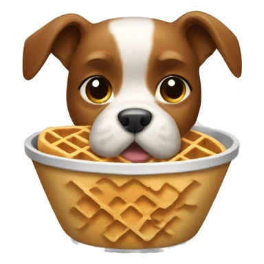 dog bowl with waffle sticker