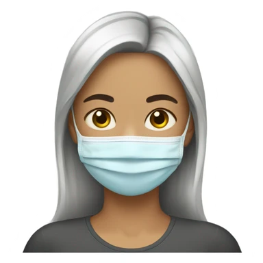A girl wearing a face mask and with her eyes closed sticker