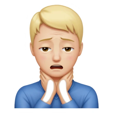 Someone putting there hands around there neck crying  sticker