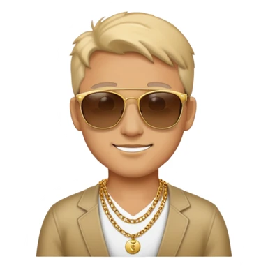 Rich lamb wearing sunglasses and gold necklace 
 sticker