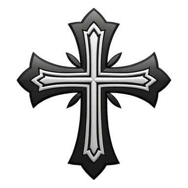 Tribal Cross emoji white and black  sticker