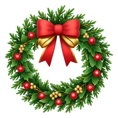 Christmas fir wreath sticker