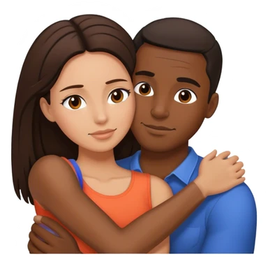 Black man hug brunette woman sticker