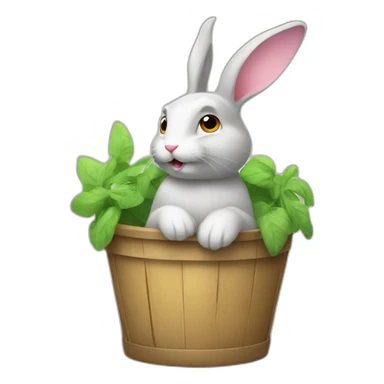 Lapin dans une poubelle sticker
