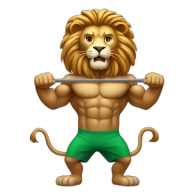 Lion pumping iron sticker