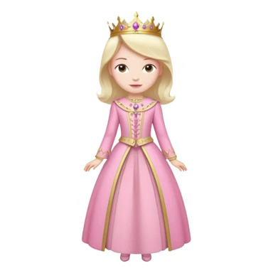 Royal person with pink outfit curtsying sticker