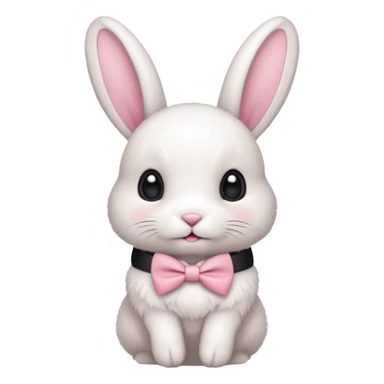 white bunny with pink bowtie sticker