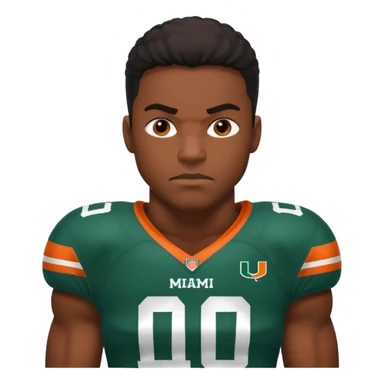 black football player for the university of miami wearing number 10 sticker