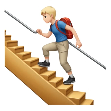 stairs with a person climbing upward sticker