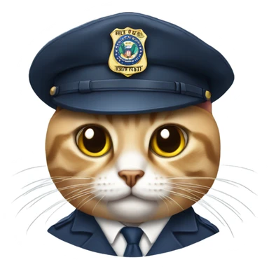 Cat wearing fbi hat sticker