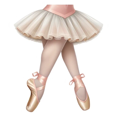 Humanless emoji for Ballet: close-up of key ballet attributes like a pair of pointe shoes, a tutu, and a ballet barre. The icon should capture the elegance and precision of ballet, with a focus on these iconic elements. Transparent background. sticker