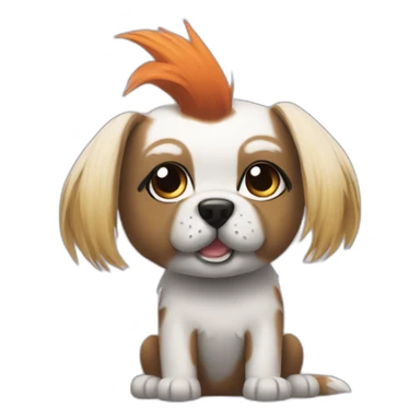 cute misfits hair punk dog sticker