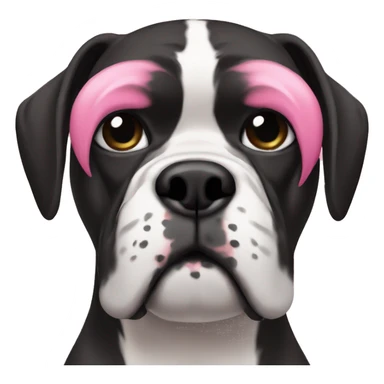 a black boxer with white and pink features in full drag sticker