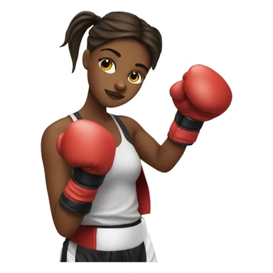 Boxer girl with gloves sticker