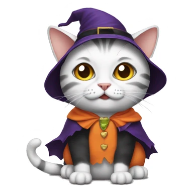 cat in a halloween costume sticker