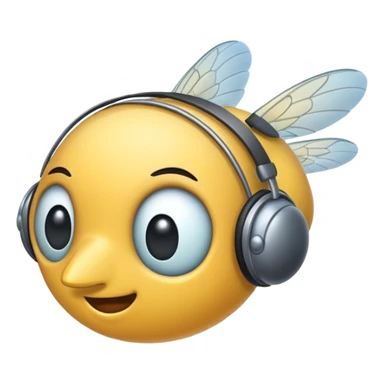 fly with headhpones on sticker