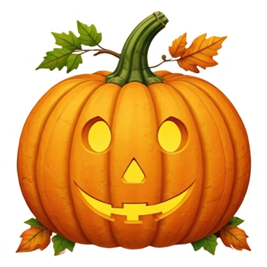 Pumpkin with fall leaves sticker