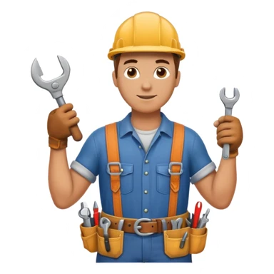 a handyman holding a wrench in this right hand sticker