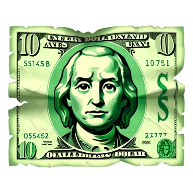 Ripped dollar bill sticker