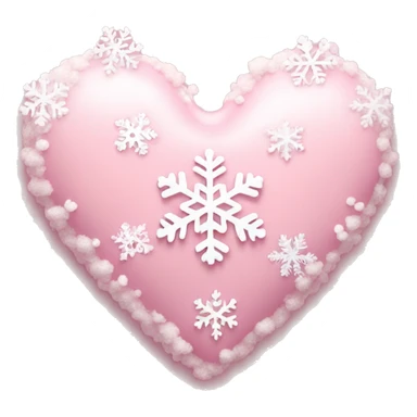 Light pink heart with two snowflakes beside it sticker
